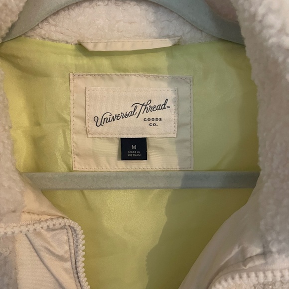 Universal Thread Full Zip Sherpa Nylon Jacket Cream Teal - Picture 6 of 14